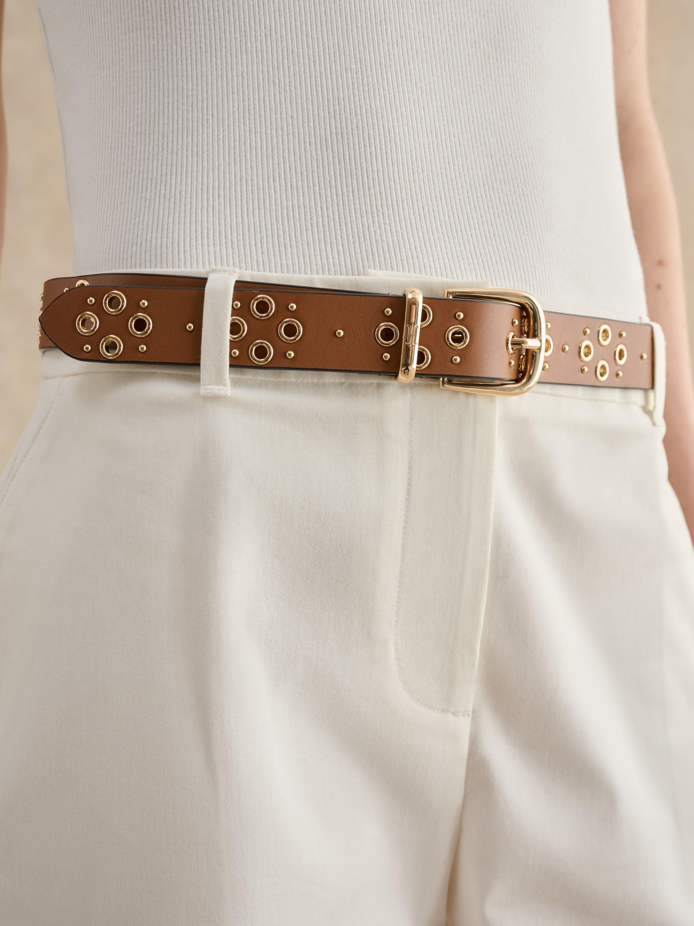 Hobbs Nima eyelet leather belt tan, imported from the UK