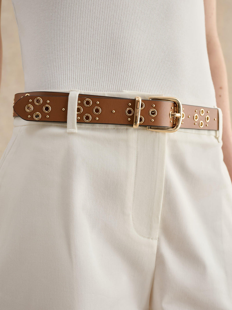 Hobbs Nima eyelet leather belt tan, imported from the UK