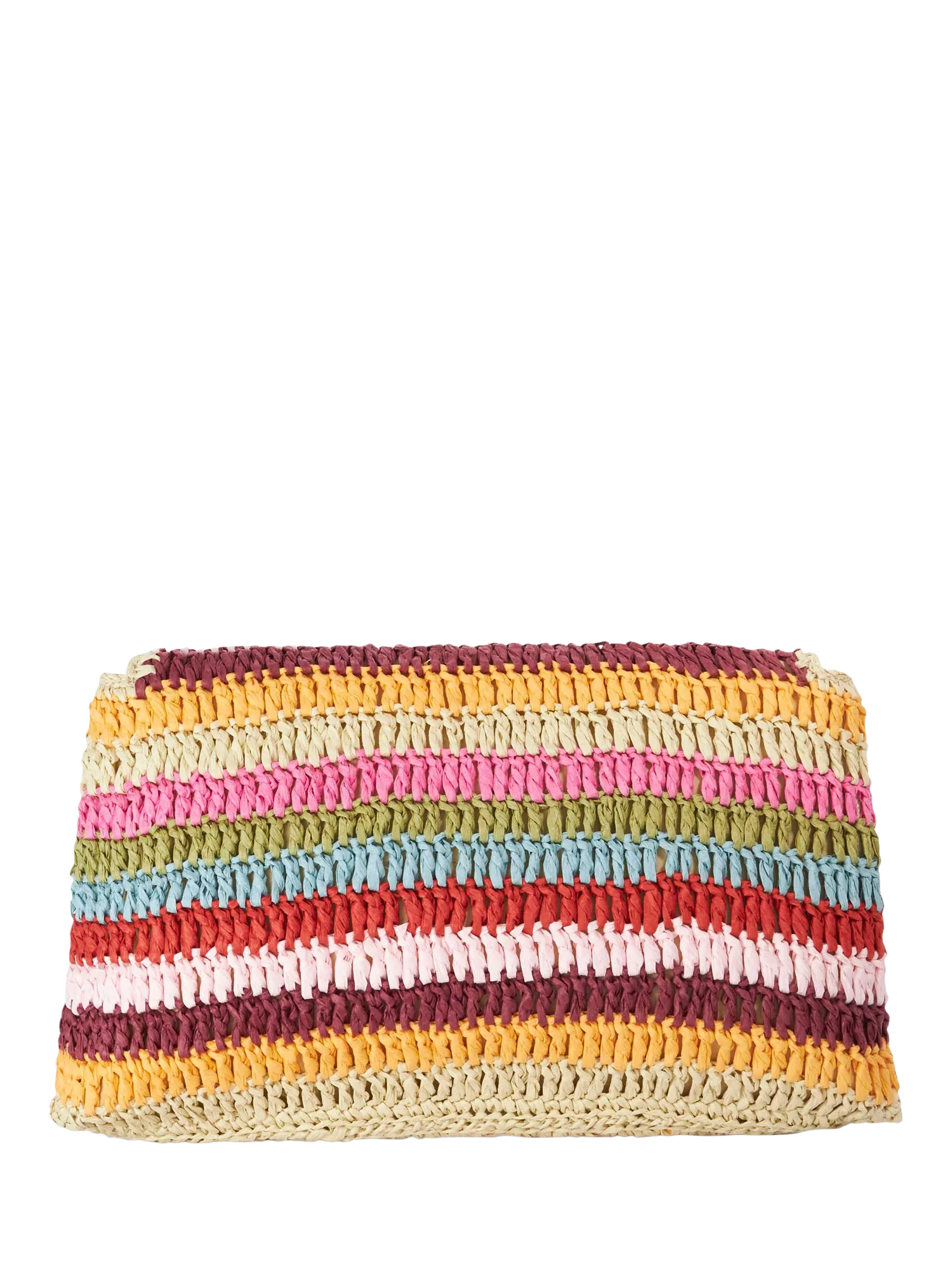 Dune London Essentials multicoloured raffia clutch bag with stripe, UK version