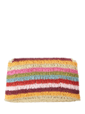 Dune London Essentials multicoloured raffia clutch bag with stripe, UK version