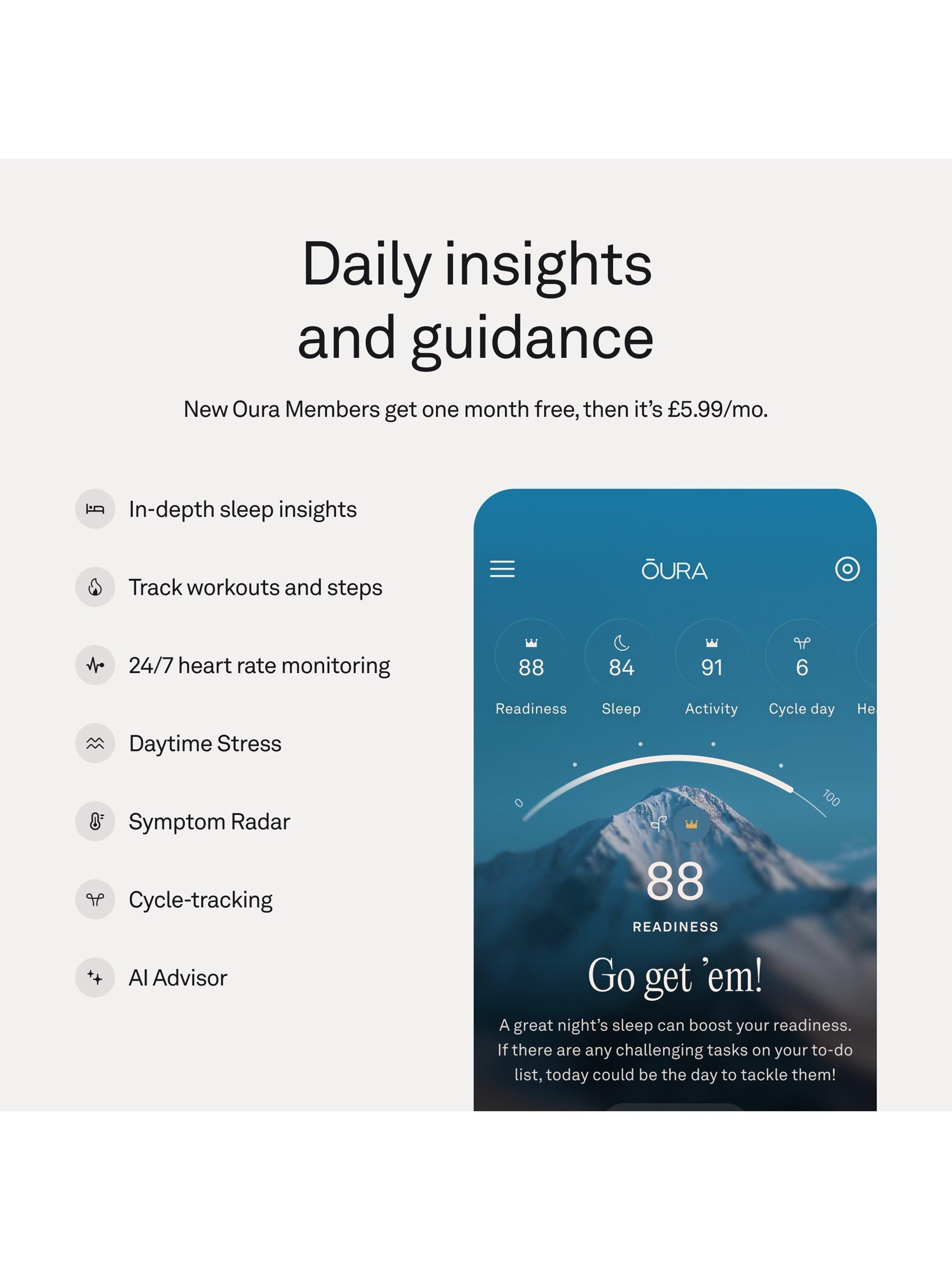 Oura Ring 5 smart ring health tracker - (British brand)