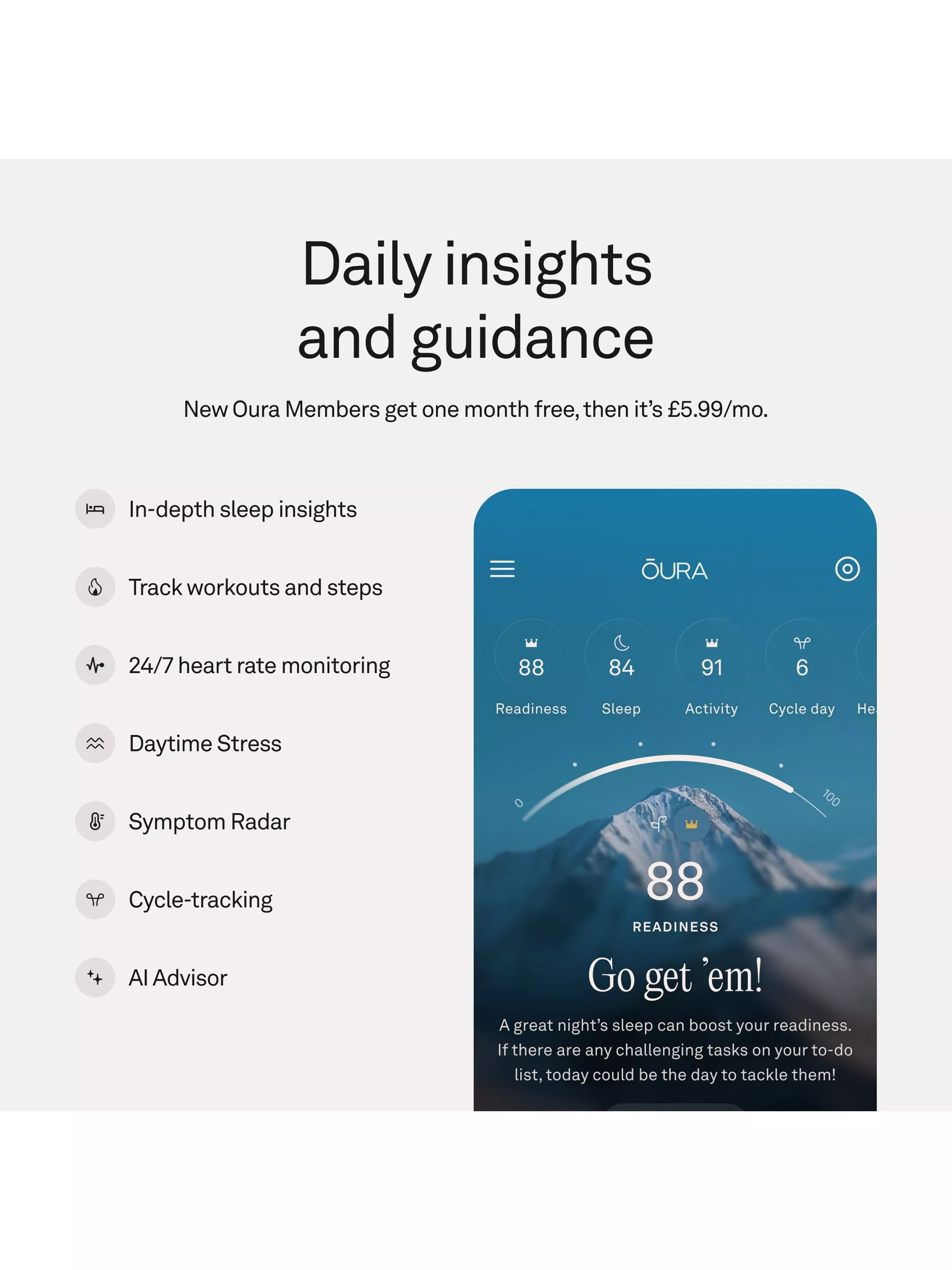 Oura Ring 5 smart ring health tracker - (British brand)