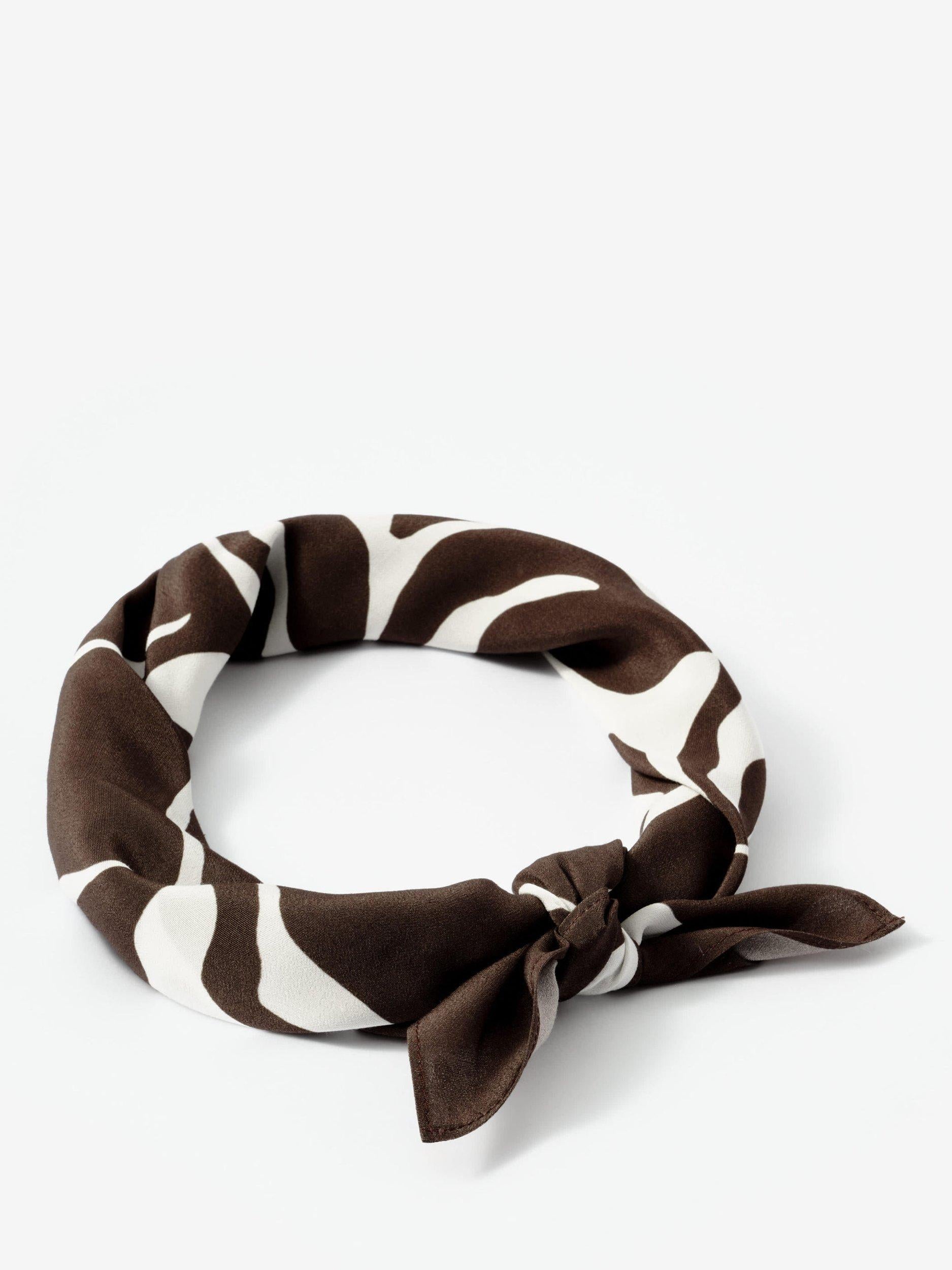 Mint Velvet brown print square scarf 70cm - British product