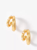 Mint Velvet double hoop pearl earrings gold tone 2cm (British brand)