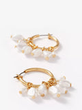 Mint Velvet mini hoop earrings gold pearl drops 3cm, imported from the UK