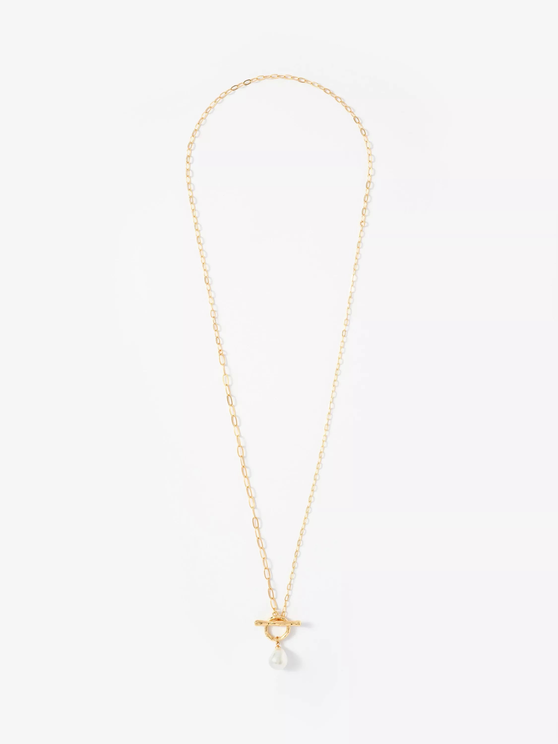 Mint Velvet pearl drop lariat necklace 86cm, imported from the UK