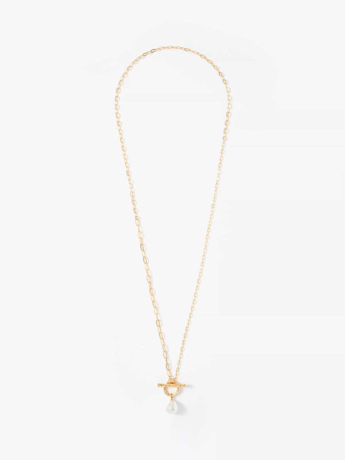 Mint Velvet pearl drop lariat necklace 86cm, imported from the UK