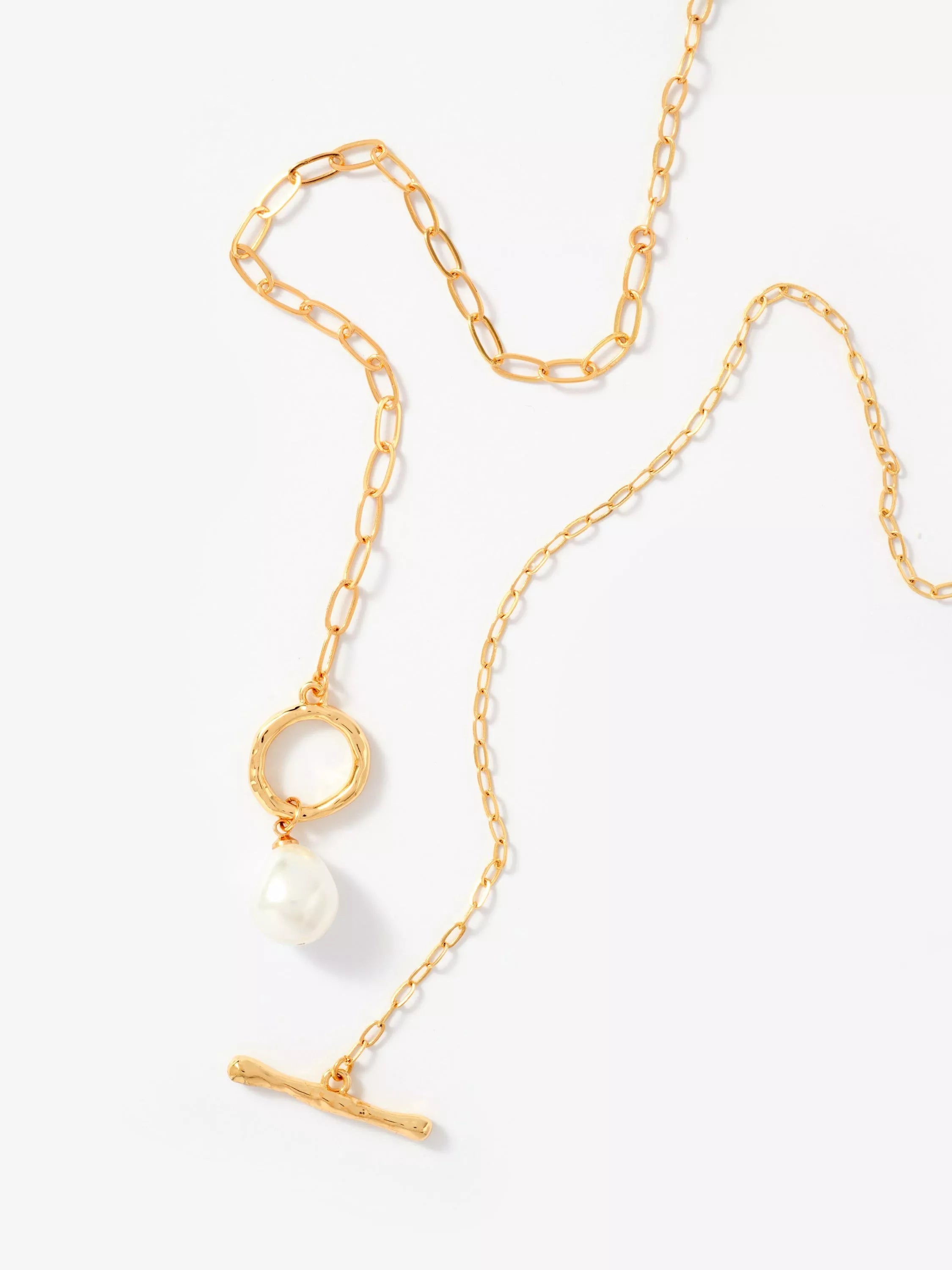 Mint Velvet pearl drop lariat necklace 86cm, imported from the UK