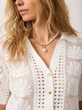 Mint Velvet pearl drop necklace gold white, imported from the UK