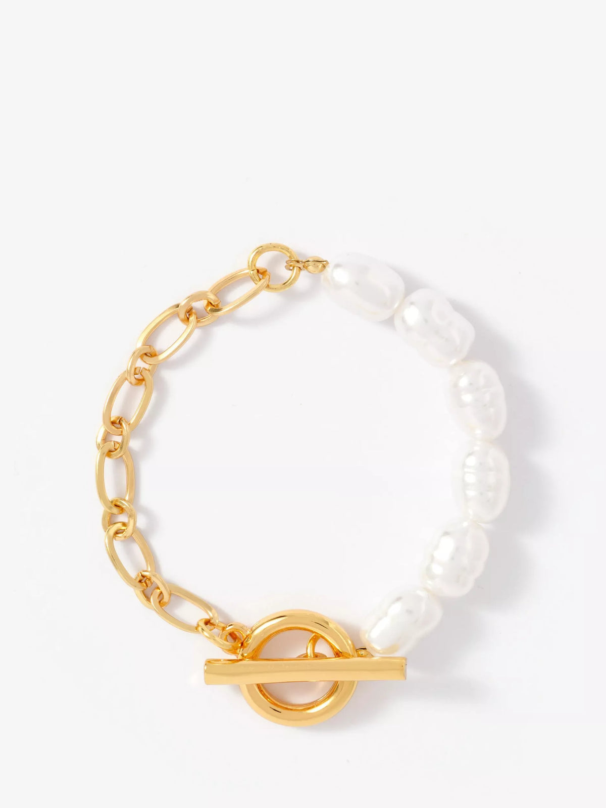 Mint Velvet gold-tone chain pearl bracelet 19cm - British product