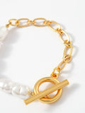 Mint Velvet gold-tone chain pearl bracelet 19cm - British product