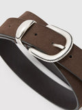Reiss suede western belt chocolate brown, imported from the UK