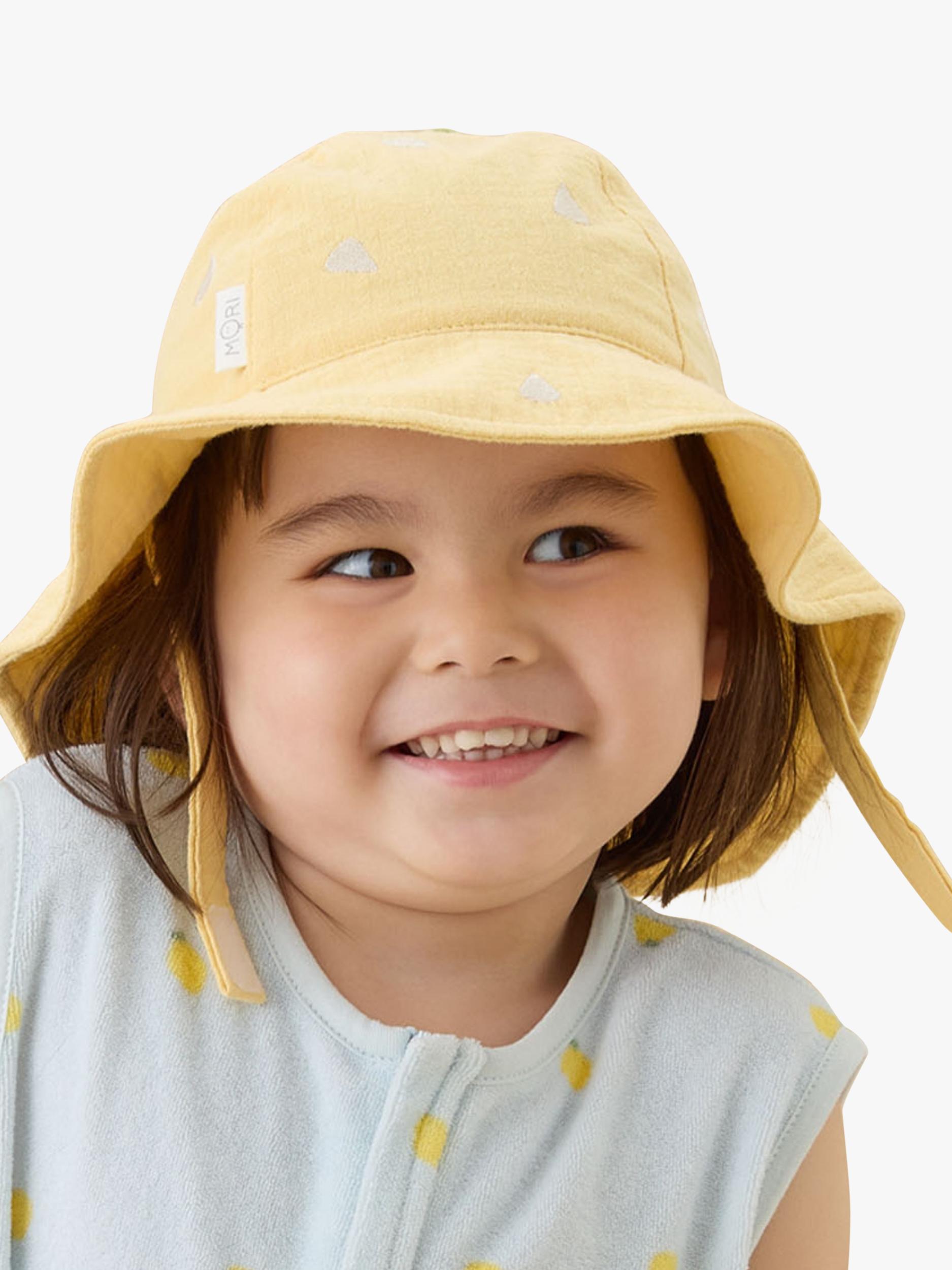 MORI baby floppy hat yellow lemon print organic cotton (British brand)