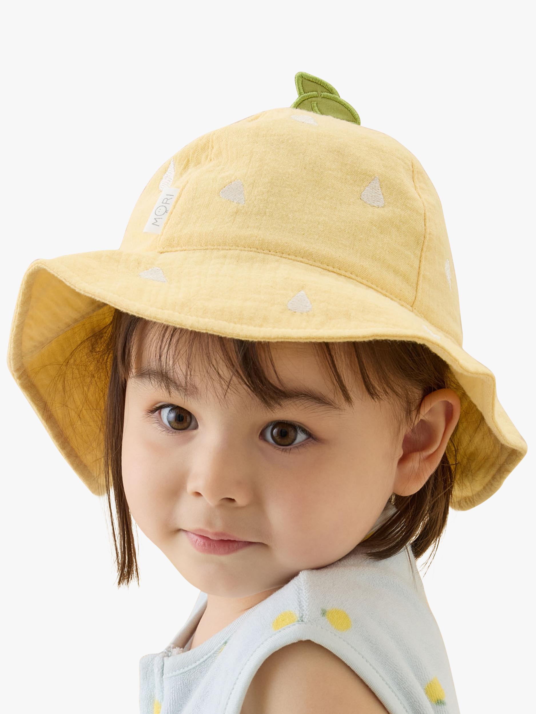 MORI baby floppy hat yellow lemon print organic cotton (British brand)
