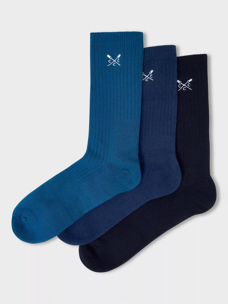 Crew Clothing sports socks pack of 3, imported from the UK