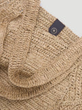 HUSH Aster Raffia Panel Tote Bag Natural, imported from the UK
