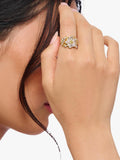Thomas Sabo Crystal Flower gold cocktail ring, imported from the UK