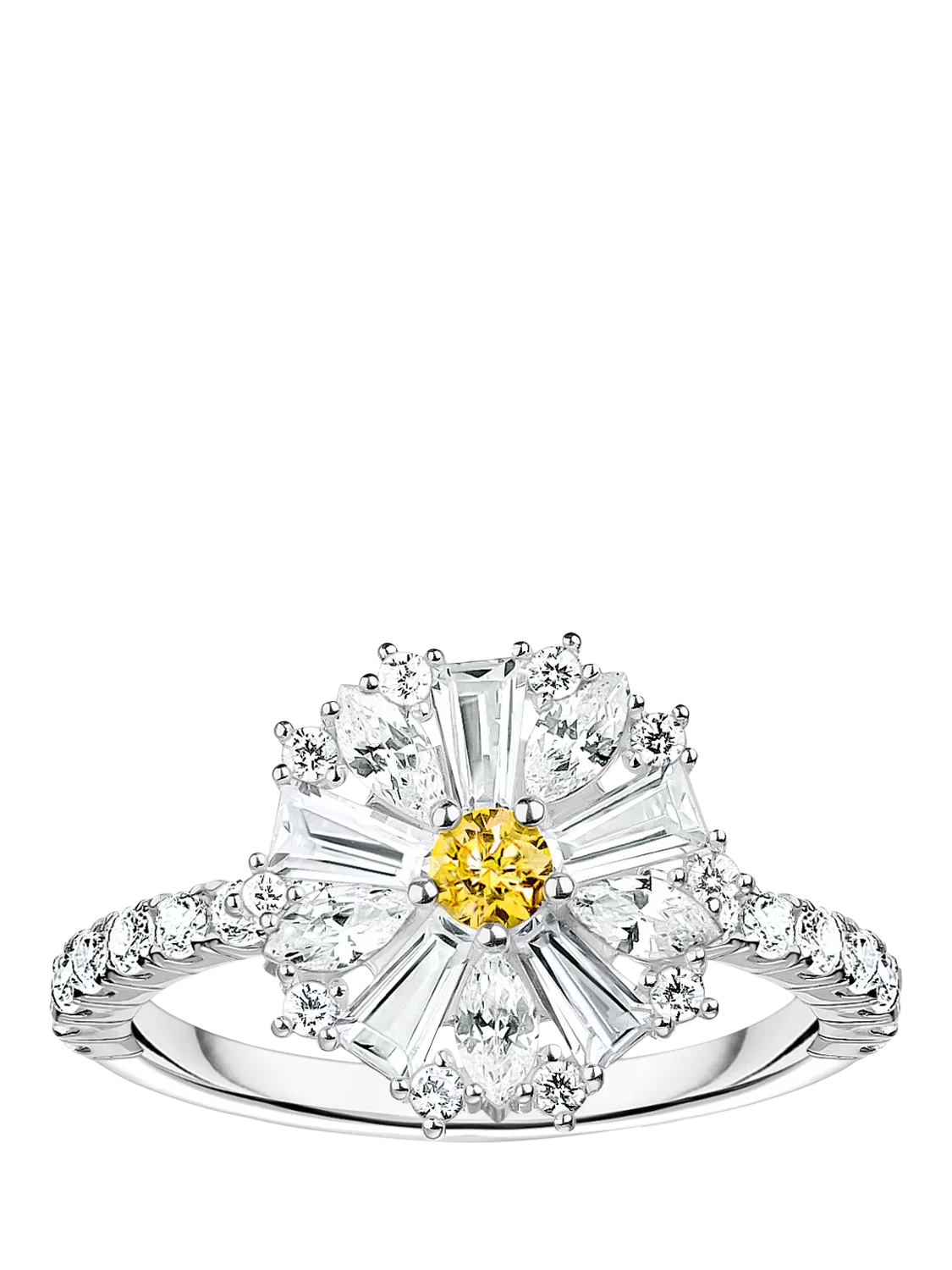 THOMAS SABO daisy cocktail ring silver cubic zirconia, imported from the UK