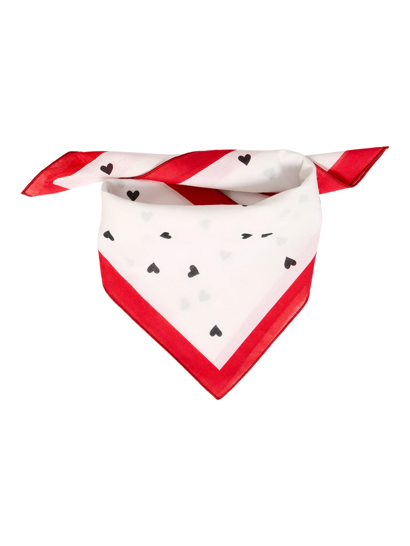 ICHI heart print square scarf 66cm (British brand)