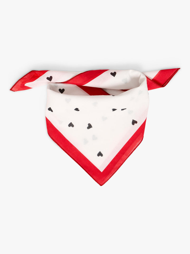 ICHI heart print square scarf 66cm (British brand)
