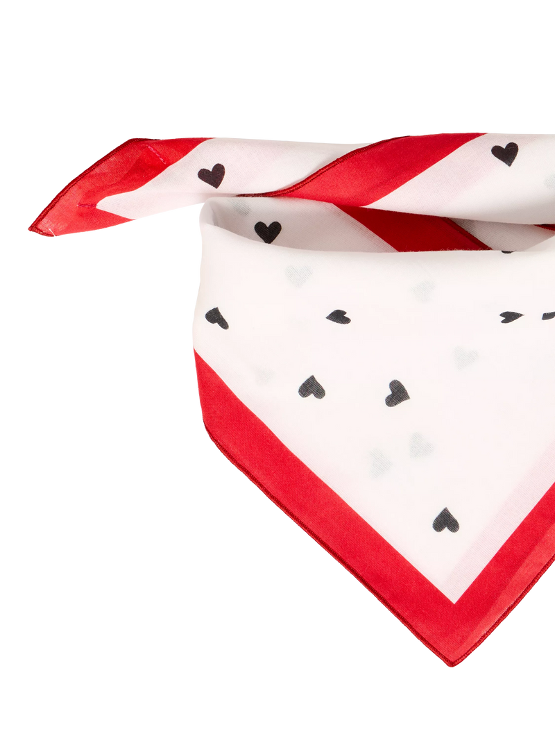 ICHI heart print square scarf 66cm (British brand)