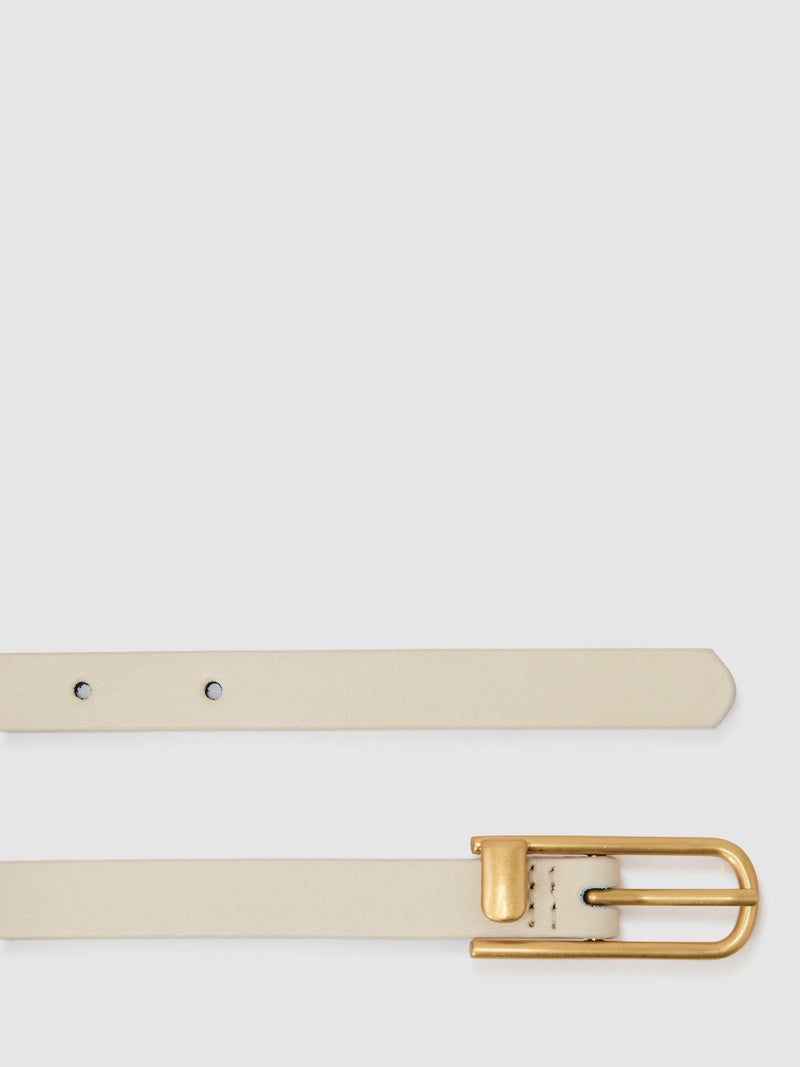 Reiss Iris Mini leather belt Stone 71cm, UK version
