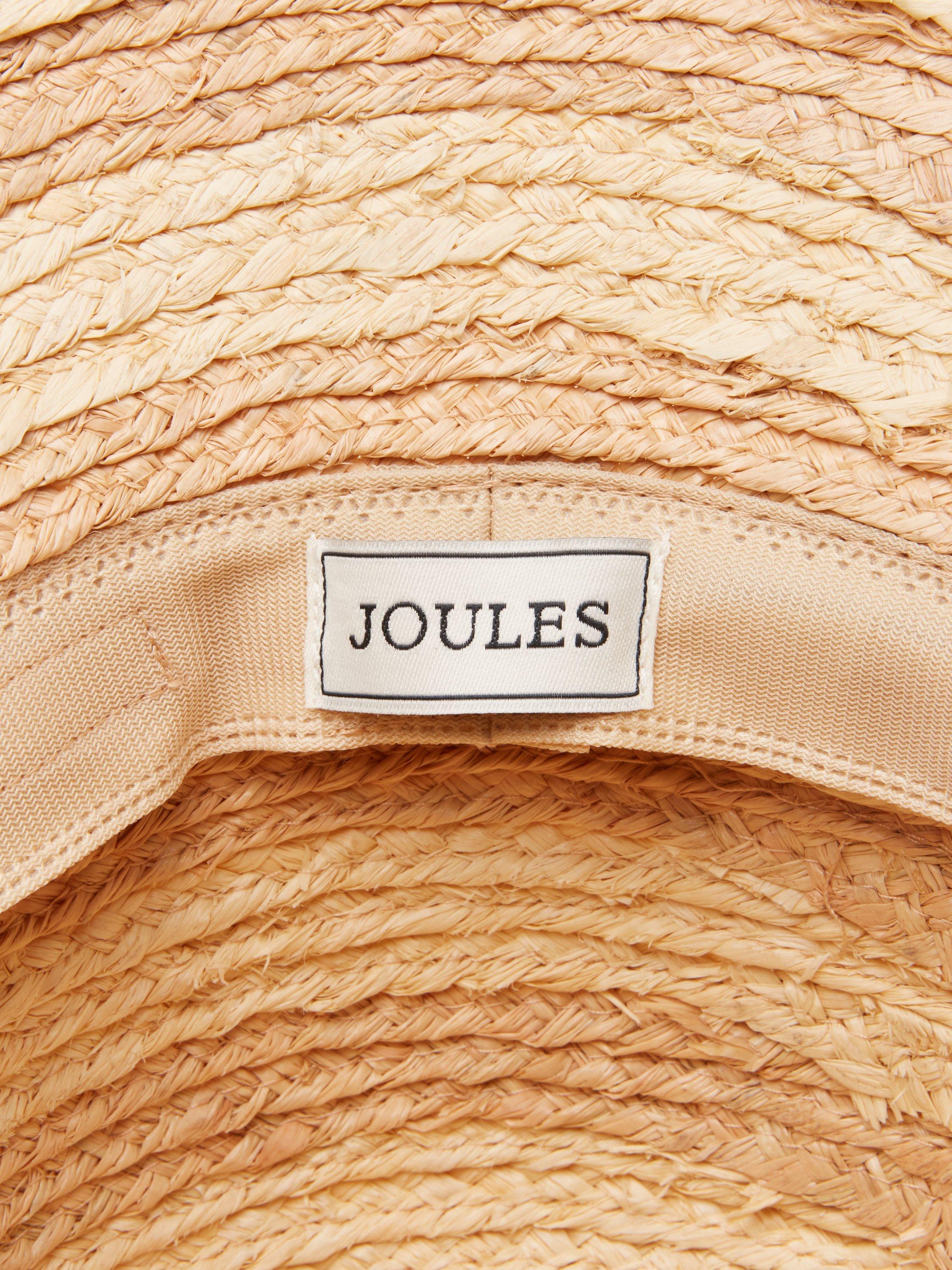 Joules stripe raffia cloche hat neutral - British product