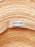 Joules stripe raffia cloche hat neutral - British product