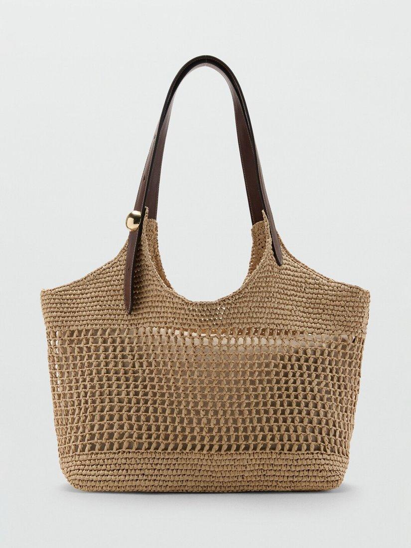 Mango woven tote bag adjustable shoulder strap, imported from the UK