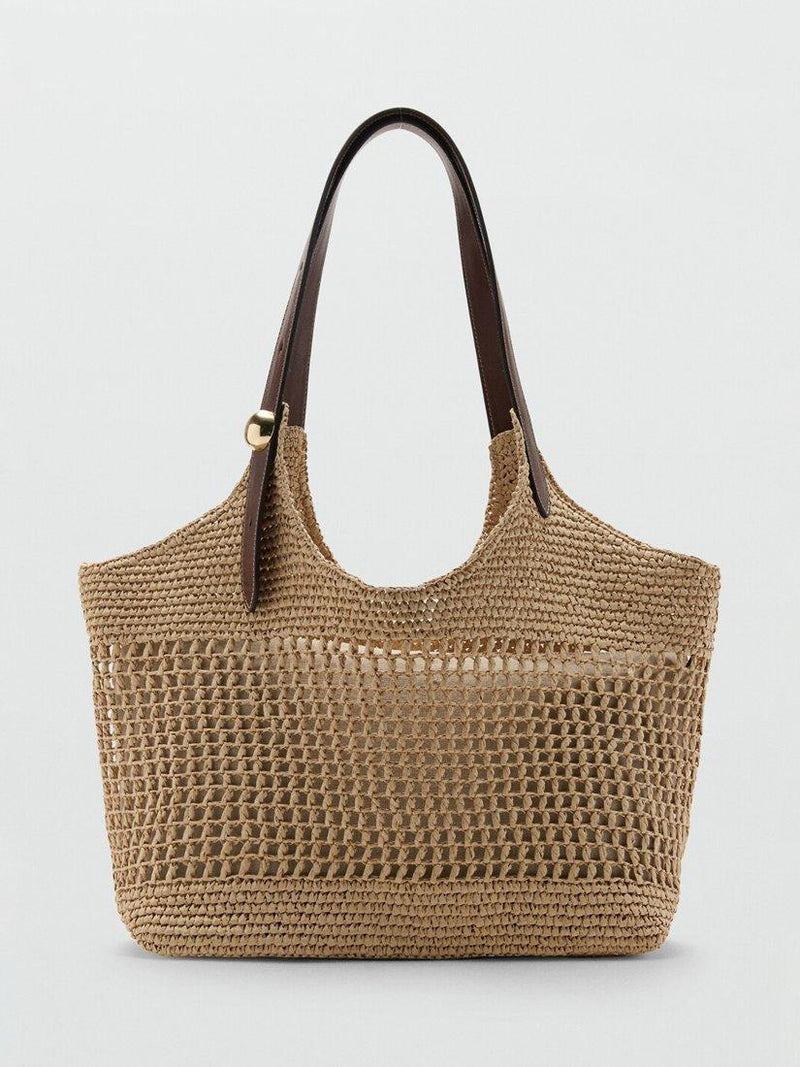 Mango woven tote bag adjustable shoulder strap, imported from the UK