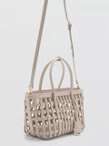 Mango woven basket tote off white - British product