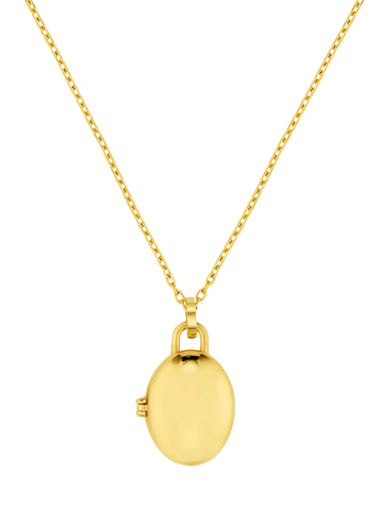 Orelia Waterproof LUXE Oval Locket Necklace, Pale Gold