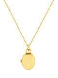 Orelia Waterproof LUXE Oval Locket Necklace, Pale Gold