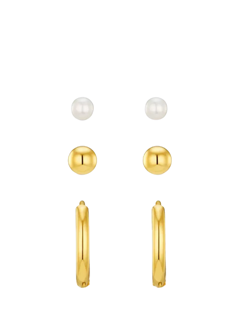 Orelia gold plated earrings pack of 3 - British product