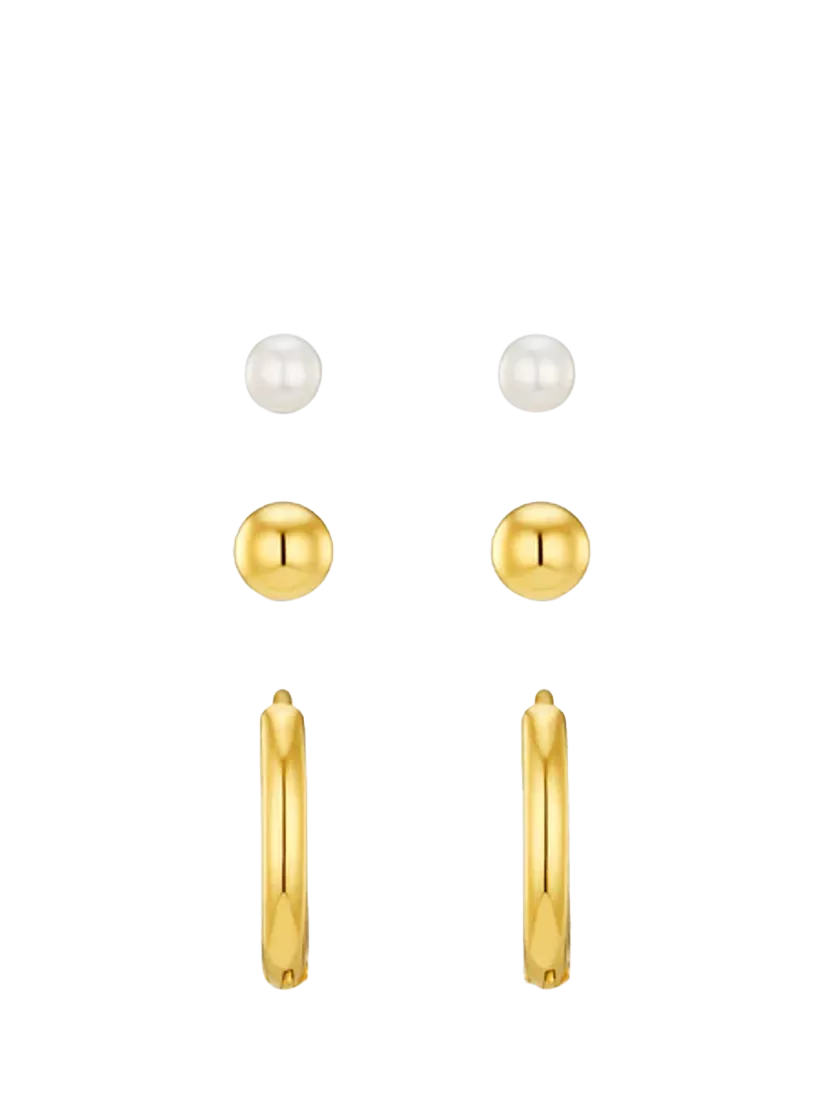 Orelia gold plated earrings pack of 3 - British product