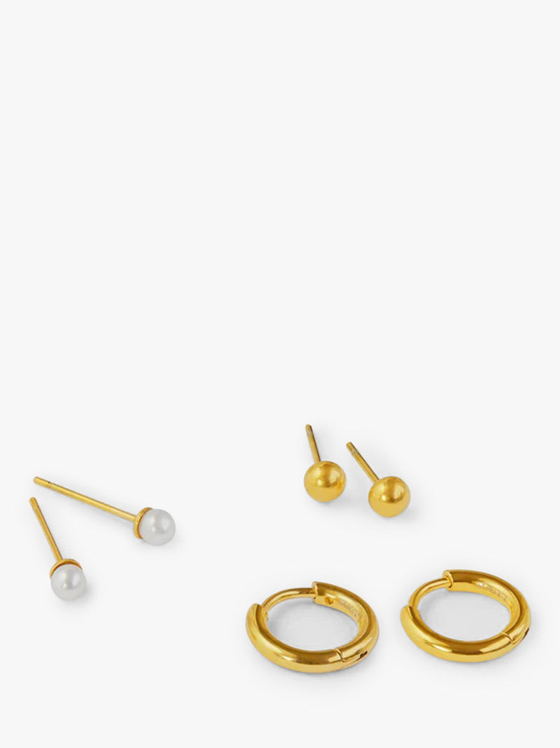 Orelia gold plated earrings pack of 3 - British product