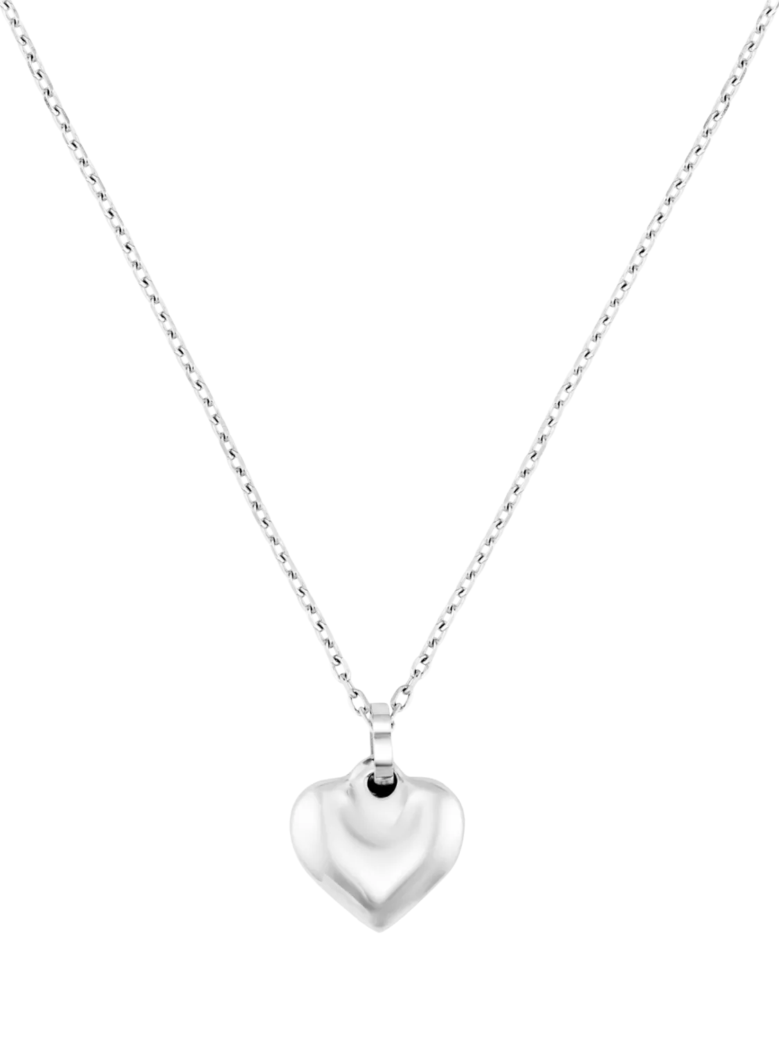 Orelia Waterproof LUXE Domed Heart Necklace, Silver