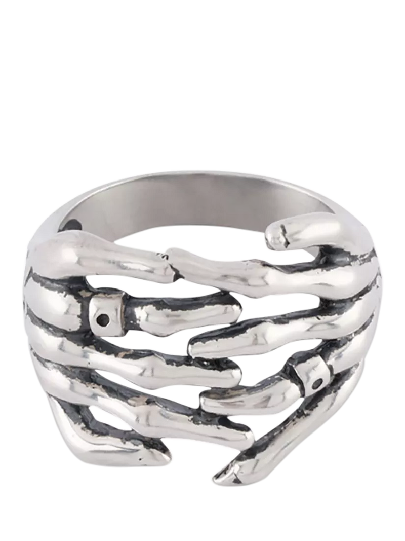 Serge DeNimes sterling silver skeleton hands cocktail ring - British product