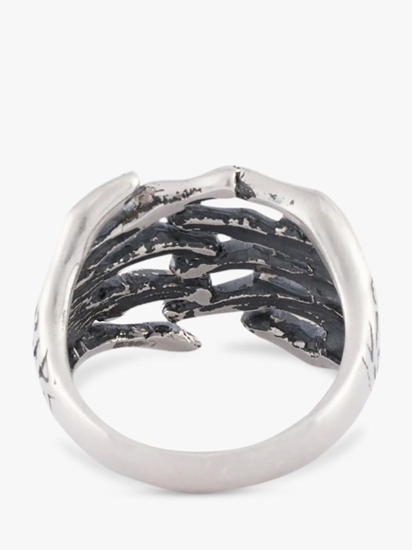 Serge DeNimes sterling silver skeleton hands cocktail ring - British product
