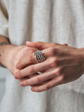Serge DeNimes sterling silver skeleton hands cocktail ring - British product