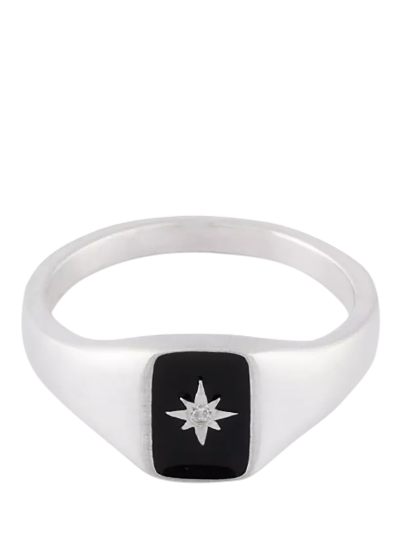 Serge DeNimes Abyssal ring sterling silver black enamel cubic zirconia, UK version