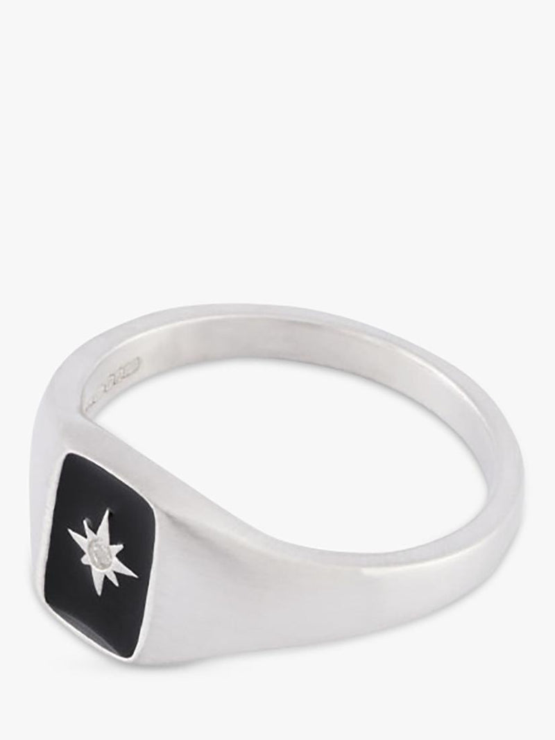 Serge DeNimes Abyssal ring sterling silver black enamel cubic zirconia, UK version