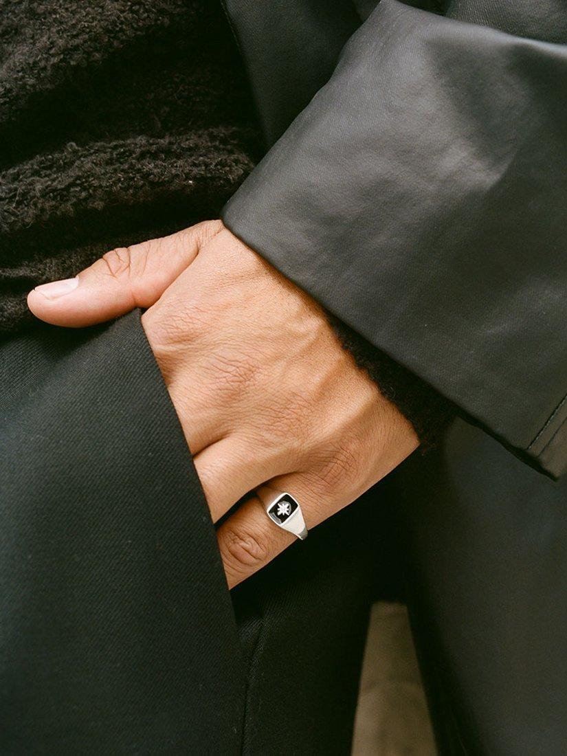 Serge DeNimes Abyssal ring sterling silver black enamel cubic zirconia, UK version