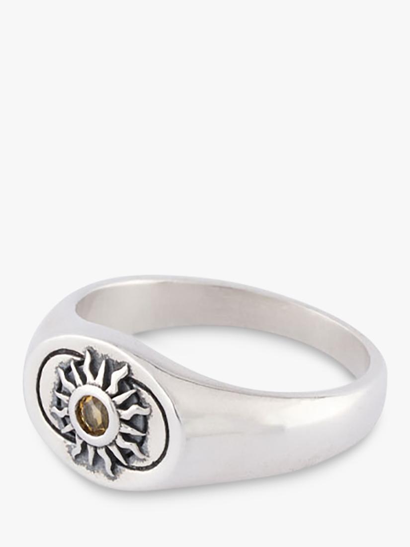 Serge DeNimes Helios Ring oval signet ring sterling silver citrine (British brand)