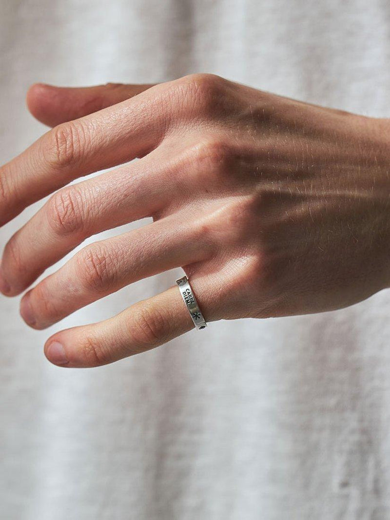 Serge DeNimes sterling silver patriot ring 18mm, imported from the UK
