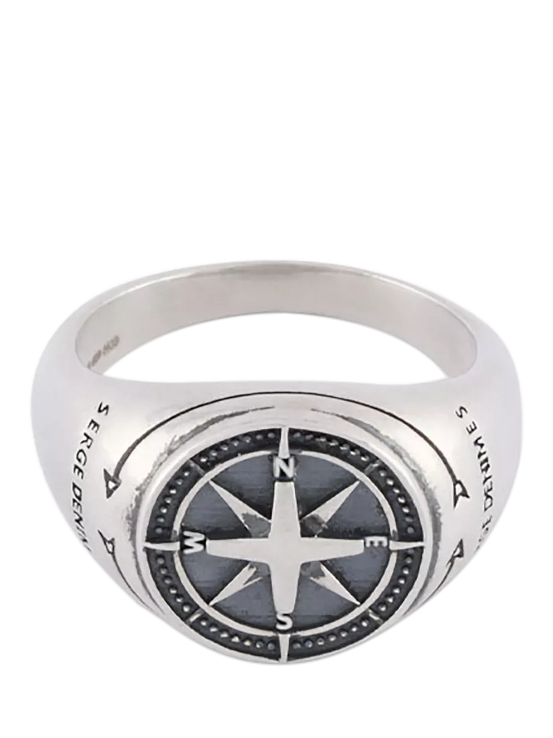 Serge DeNimes sterling silver Napoleon ring 18mm, imported from the UK