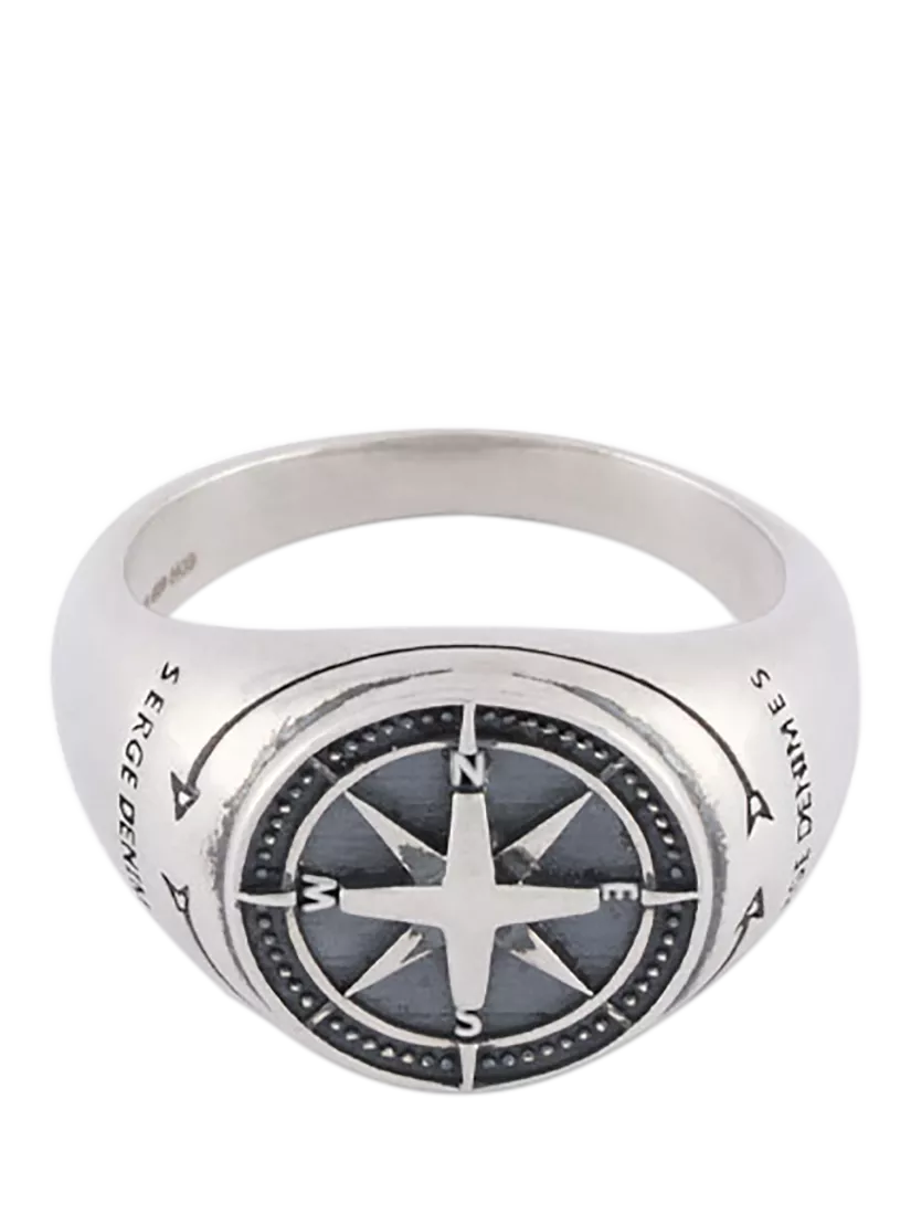 Serge DeNimes sterling silver Napoleon ring 18mm, imported from the UK