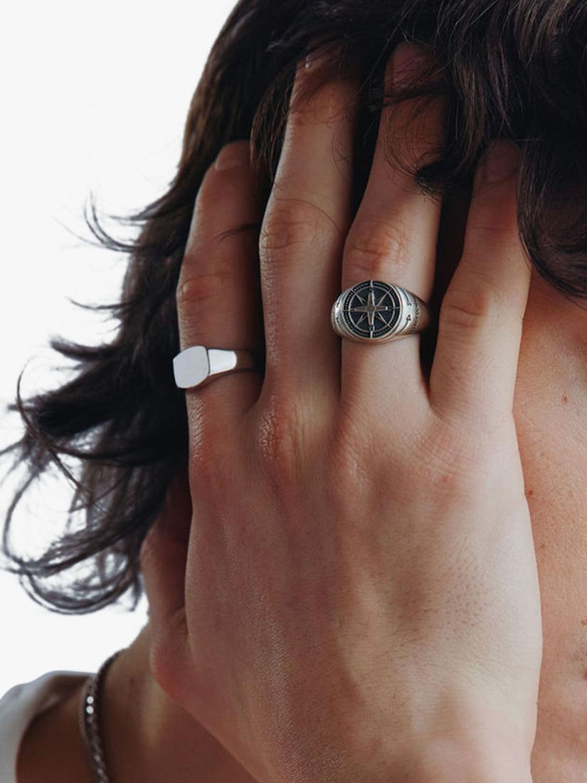 Serge DeNimes sterling silver Napoleon ring 18mm, imported from the UK