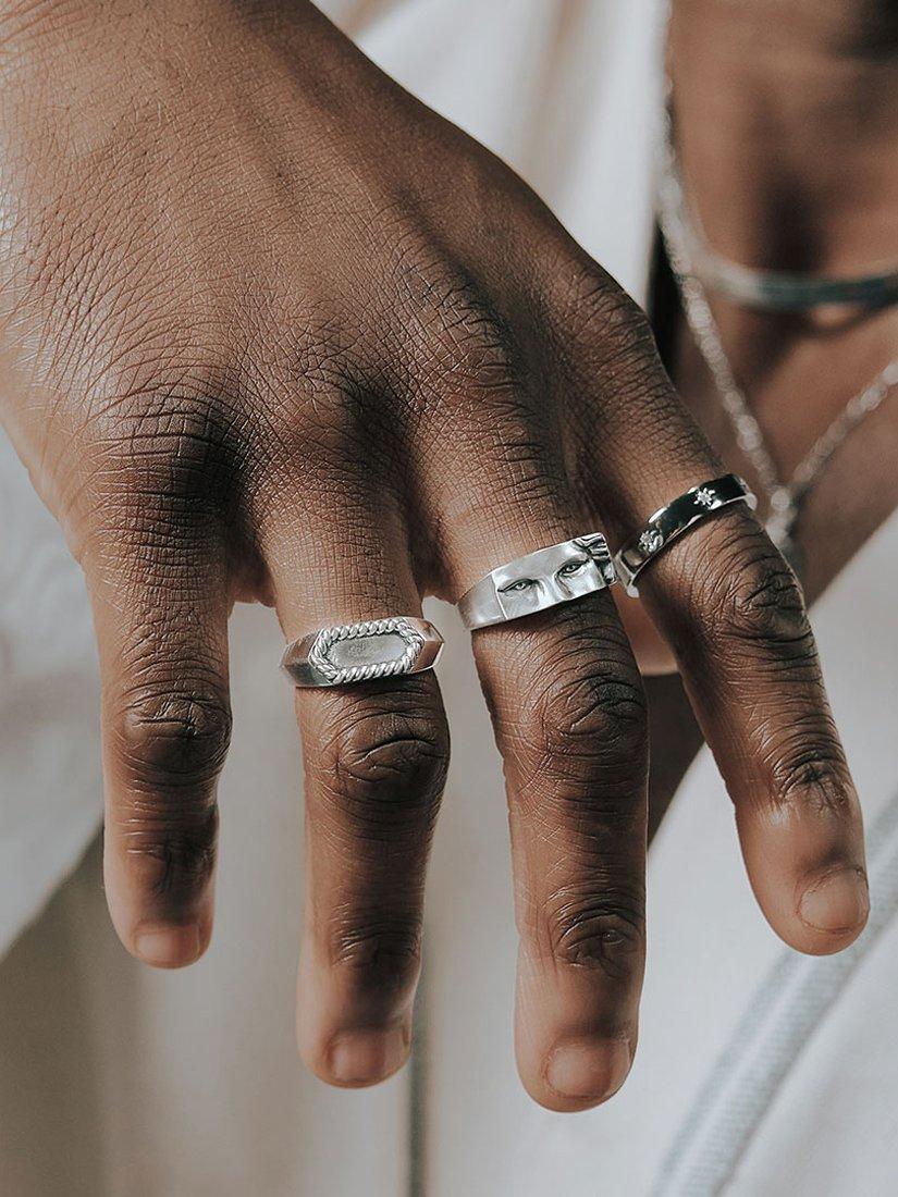 Serge DeNimes seven ring sterling silver 18mm - British product