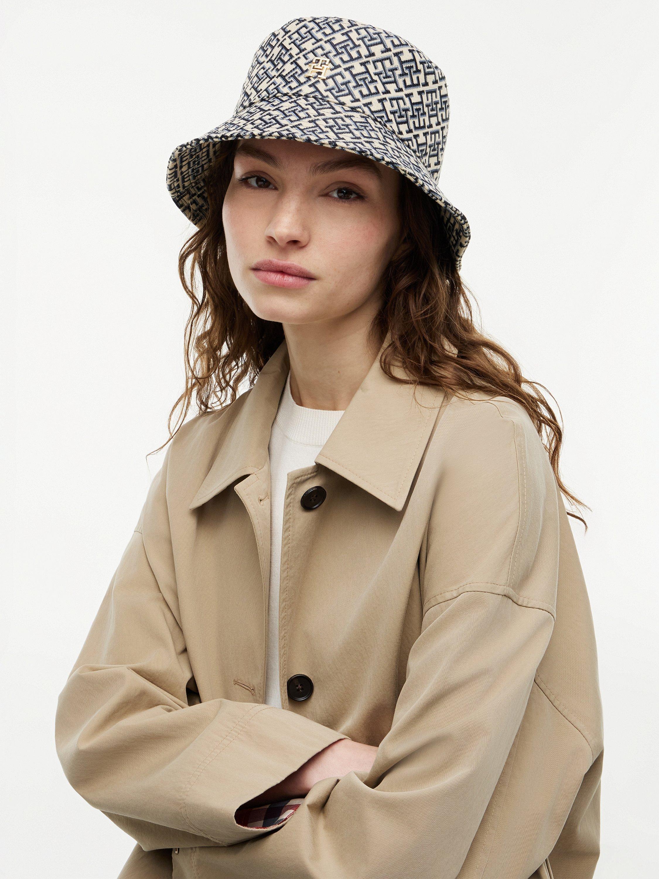 Tommy Hilfiger blue monogram jacquard bucket hat, UK version